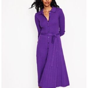 Boden Rachel Purple 8R Cotton/Wool Dress